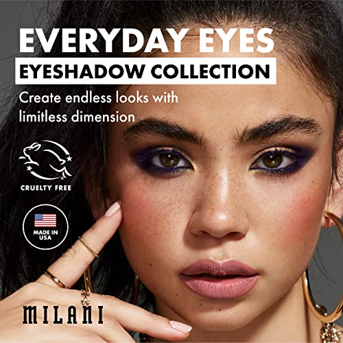 Milani Everyday Eyes Eyeshadow Paleta - Necessidades nuas 6 Cores de sombras foscas ou metálicas sem crueldade para contornar e