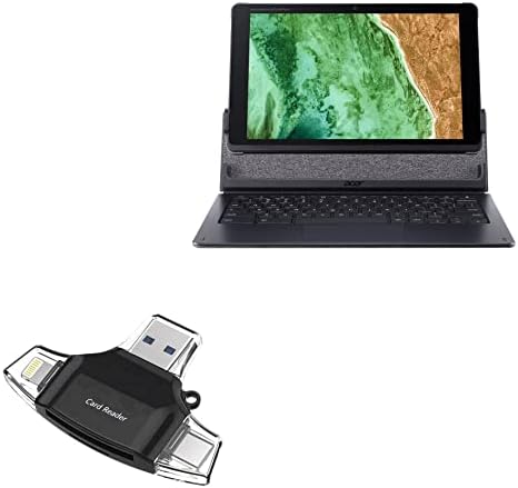 Boxwave Gadget Smart Compatível com Acer Chromebook Tab 510 - AllReader SD Card Reader, MicroSD Card Reader SD Compact USB para Acer Chromebook Tab 510 - Jet Black