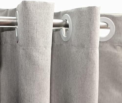 YISURE Cor cortina de chuveiro extra longa de 96 polegadas de linho, sem gancho de cortina de chuveiro à prova d'água de tecido cinza
