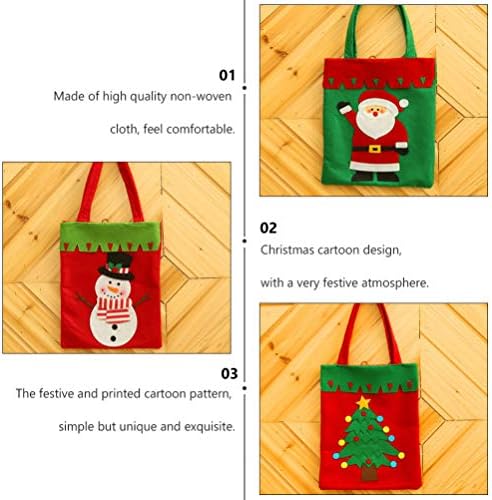 Hemoton 4pcs Christmas Felt Gift Bag apresenta cesto portátil para casas de casamento saco de bolsa para a festa de natal Favory Supplies