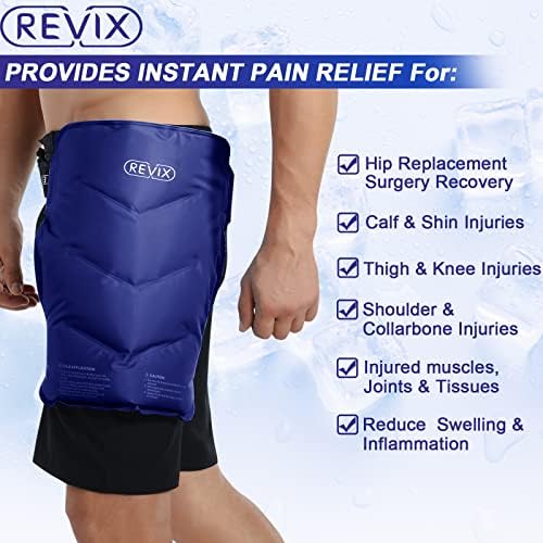 Revix Cold Pack para substituição do quadril após a cirurgia e gel de gelo para lesões nas costas, alívio da dor, Marinha
