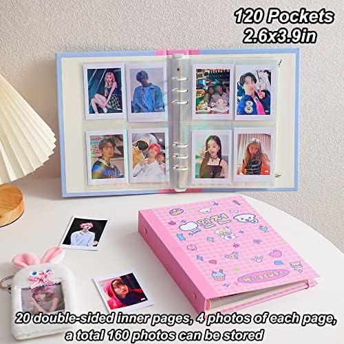 Álbum de fotocard kpop szhtswu A5 Binder com 20 PCs Interior Álbum de fotos de 3 polegadas Mangas em folha solta Reabilitação