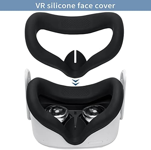 A Grips do controlador cobre com tampa de rosto para Meta Oculus Quest 2, Acessórios para Oculus Quest 2, VR Silicone