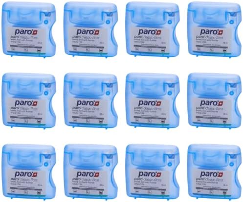 FLOSS SWISS PARO RISER PARO SWISS, Mint, encerado, fluoretado, 50 m - 6 pacote