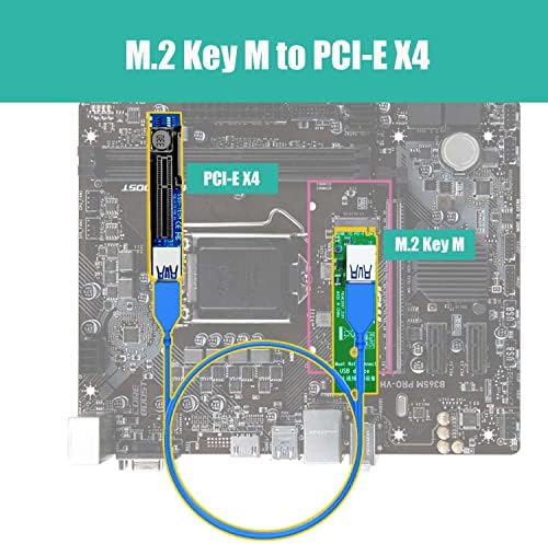 GloTrends M.2 Cabo de extensão 23,6 polegadas/60cm, NGFF M.2 Chave M para PCI-E X1/X4 RISER CABO PARA PCIE WIFI CART,