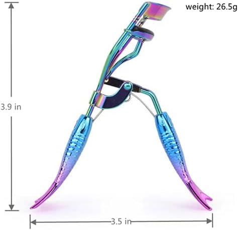 Candideiros de cílios coloridos de titânio azul rabo de peixe cílio cílio ， com 2 almofadas adicionais de substituição de silicone