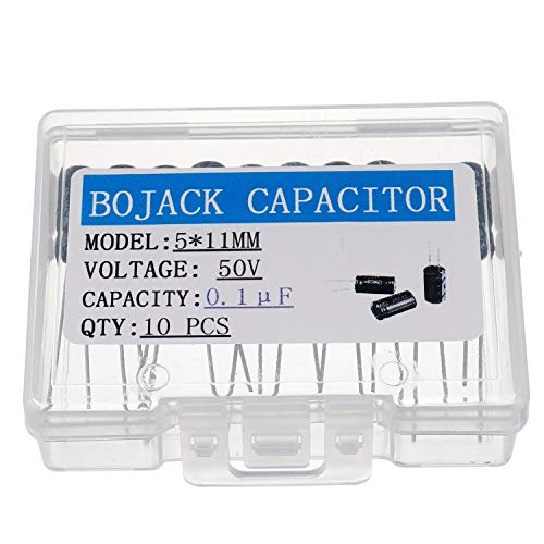 Bojack 5x11mm 0,1UF 50V 0,1MFD 50 Voltagem ± 20% Capacitores eletrolíticos de alumínio