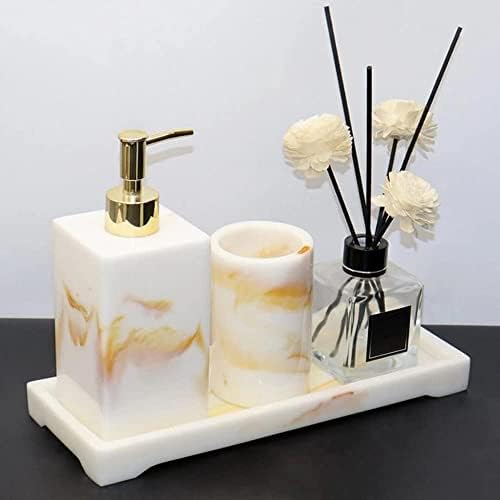 Resina premium marmoreio de marmoreado bandeja de bandeja de bandeja de cosméticos Parfume Organizador para banheira de lavagem