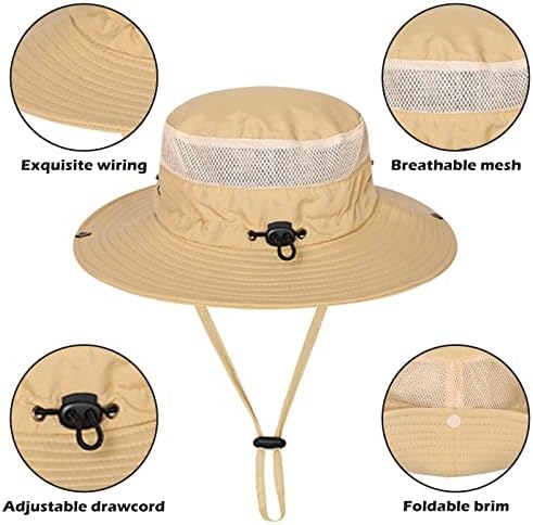 Chapéu de pesca para homens, chapéu de sol amplo chapéu de balde dobrável para caminhada ao ar livre Safari Beach Sun Hat Hat