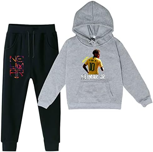 Zapion Boys Casual Sweathirts Compoled Conjunto Neymar Pullover com capuz com capuz de traje de trave de trave de trava de 2 peças