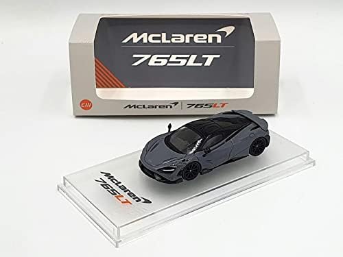 McLaren 765lt cinza com tampo preto e rodas extras 1/64 carro de modelo Diecast por modelos CM CM64-765LT-05