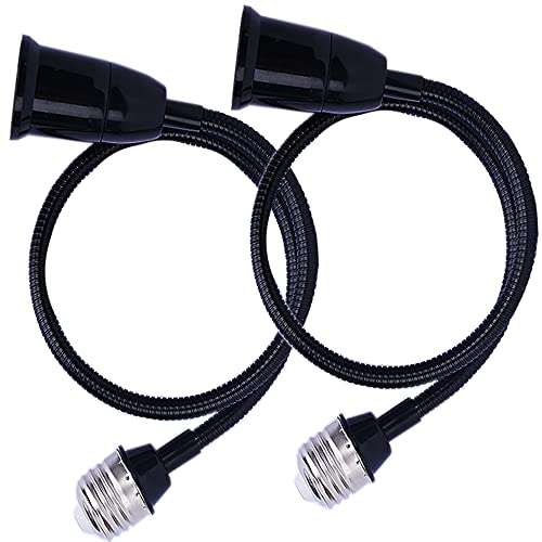 Adaptador de extensão de soquete de luz E26/E27, extensão de 58 cm/22,5 polegadas165 ℃ resistente ao calor sem perigo de incêndio