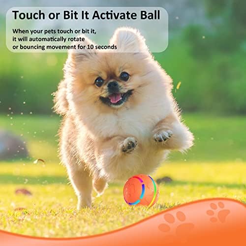 Brinquedos interativos de cães interativos tuwicx para tédio e estimulante e durável movimento ativado automático rolling bola brinquedos de gato brinquedos, brinquedos para cachorros para cachorros/cães pequenos/médios