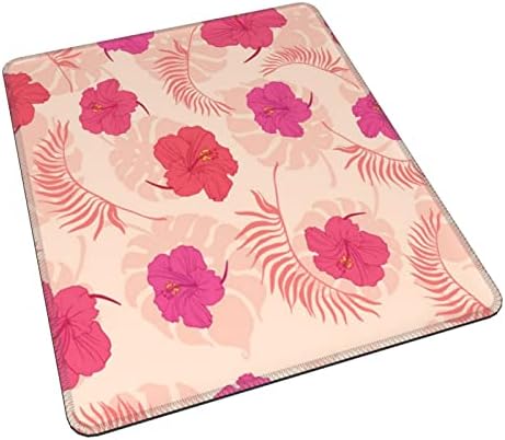 Flores rosa tropicais â €} Prind Mouse Pad 12 x10, bordas com base de borracha sem deslizamento Bordas costuradas gaming mouse-pads