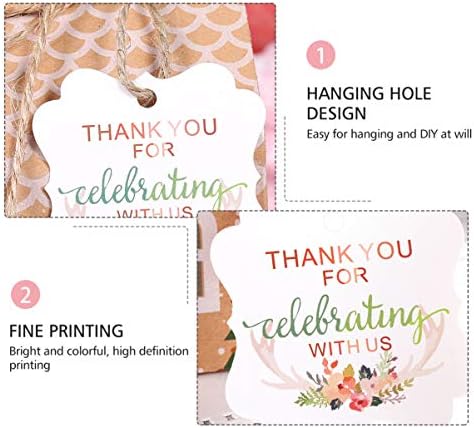 ABOOFAN 50pcs marcando etiquetas de preços de preços de preços de papel, tags penduradas, obrigado Hangtag Gift Hangtag para Baking