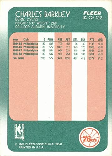1988-89 Fleer 85 Charles Barkley Basketball Card
