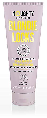 Noughty Blondie Blonds Blonde Aumente o shampoo, vegano 97% natural e sem sulfato sem parabenos sem parabenos shampoo de iluminação loira, para cabelos coloridos, 250 ml / 8,4 fl oz