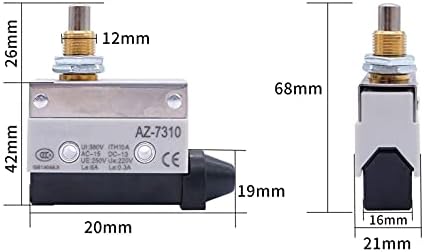 Tintag Momentário Manguar interruptor de limite 380V 10A 1nc+1No Painel de montagem Micro Switches AZ-7310