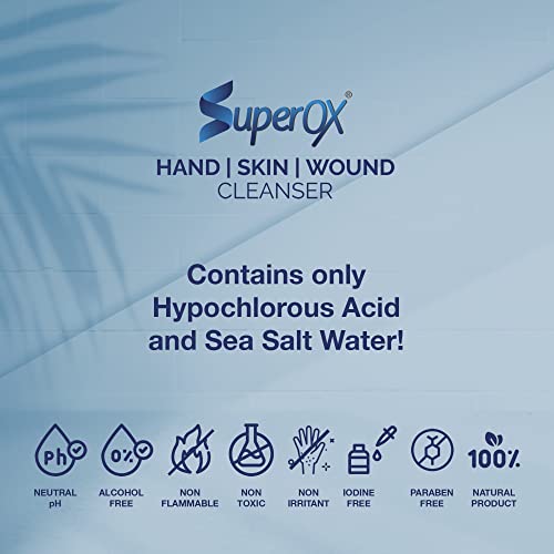 Superox Skin Spray - pequenos cortes, cicatrizes, tatuagem e cuidados de piercing - Natural e não irrital -