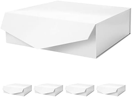 PackHome 5 Caixas de presente 13,5x9x4.1 polegadas, grandes caixas de presente com tampas, caixas de padrinhos, caixas de presente resistentes, caixas de presente dobráveis ​​com fechamento magnético