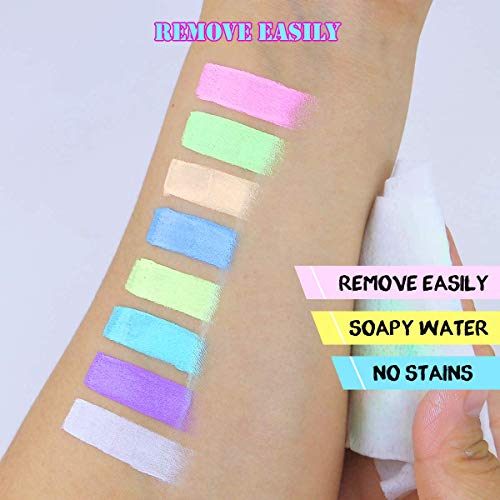 Bowitzki 50g Pastel Color Split Cake Water Eyeliner UV Glow Graphic Eyler Liner Liner Liner Rainbow Face Body Paint Makeup