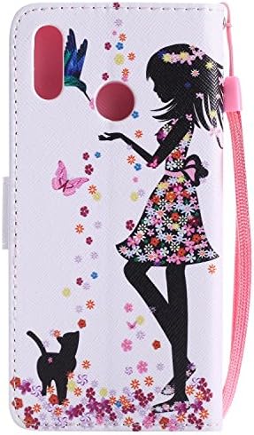 Para a caixa de Lite P20 Huawei P20, capa de carteira de estilo de menina Ougger Premium PU PU CATURA DE CAPA MACHER MAGHPER