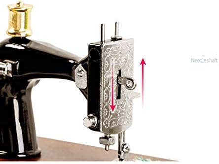 Caixa de máquinas de máquinas de costura de simulação de madeira criativa, caixa de música clássica de decoração de aniversário