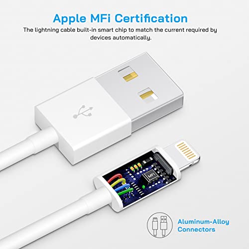 Cabos de carregador para iPhone ， [Certificado MFI] 4 Pacote USB para Cabo Lightning Compatível com iPhone 14/14Pro/13/13Pro/12/12Pro/11/pro/x/xs