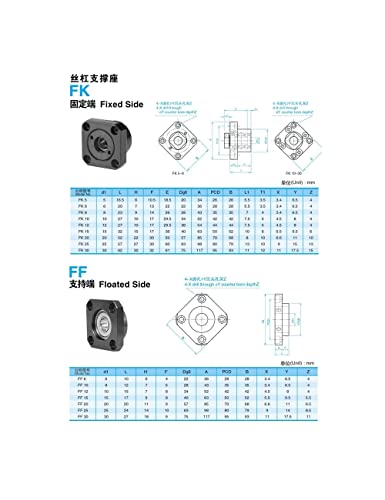 Conjunto de peças CNC SFU1610 RM1610 1100mm 43.31in +2 SBR16 1100mm Rail 4 SBR16UU Bloco + FK12 FF12 suportes de extremidade
