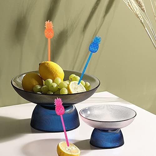 100pcs fruta de fruta plástica, criativo modelagem de amor colorido plástico garfo de frutas decoração de frutas signo de fruta