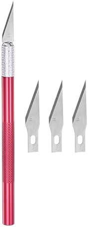 Uxcell Art Craft Knife Conjunto, faca de escultura de 1pcs com 4pcs sobressalente 55 lâmina de aço carbono para scrapbooking hobby