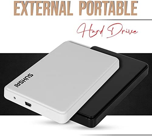 Suhsai Portable 200 GB de disco rígido externo, armazenamento de backup em HDD com transferência de dados rápida USB 2.0, disco