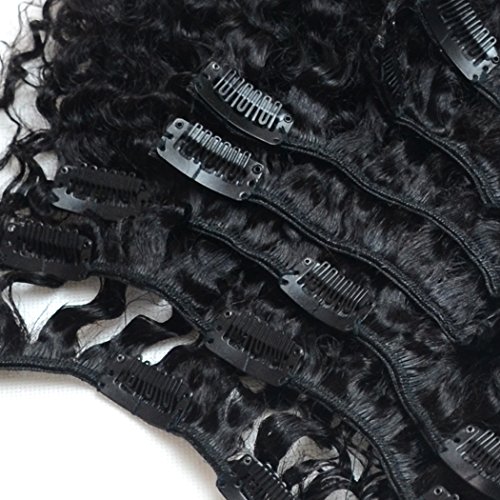 Luwigs afro kinky curly 3b 3c Clip em extensões de cabelo para mulheres negras clipes de cabelo humano virgens brasileiras de cor natural 7pcs/conjunto