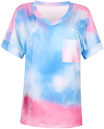 Tops de cggmvcg para mulheres túnicas de túnica floral de manga curta Blusa casual Blush Loose Gráfico Tshirts para mulheres