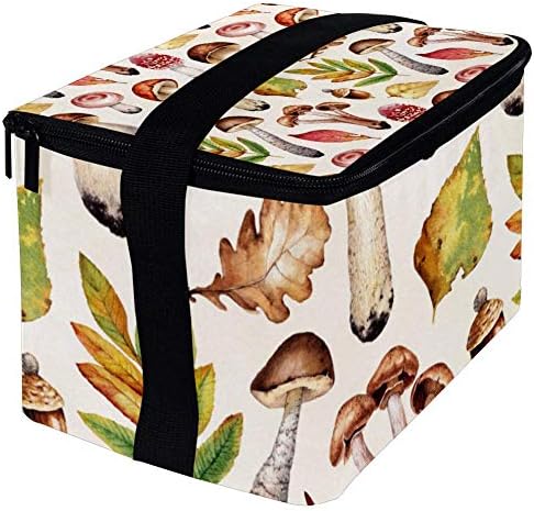 Cogumelo selvagem isolado reutilizável ilustrar lancheiras bolsas mais frias bento bolsa lancheira, lancheira portátil para homens homens crianças adultos