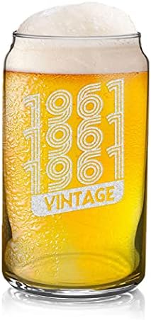 Veracco 1961 1961 1961 Vintage Beer Glass Pint 60th Birthday Presente para ele seus sessenta e fabulosos