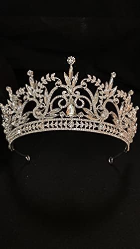Tiaras e coroas de casamento de tiara de prata para mulheres Rainha Rainha Tiara Princesa Coroa Tiara Bandas de cabeça para
