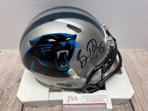 Carolina Panthers Brian Burns Mini capacete JSA - Capacetes NFL autografados