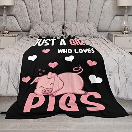 Presentes de cobertor de porco, 40 x50 flanela lã cobertor macio para meninos meninos adultos, leve, confortável