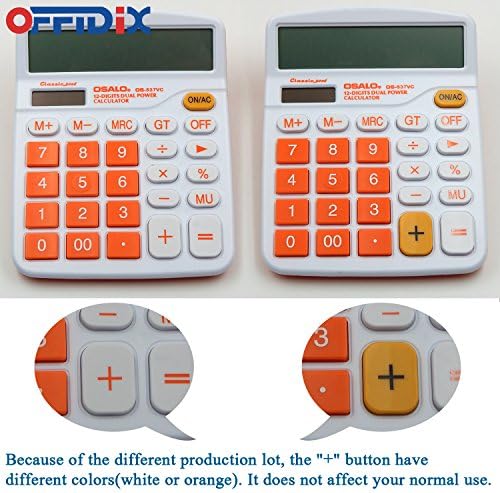 Calculadora de mesa de escritório offidix 12 dígitos Calculadora de desktop de tela grande LCD, calculadora eletrônica de energia