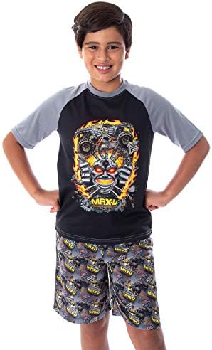 Intimo Monster Jam Menino Destruição Max-D Monstro T-shirt and Shorts Paijama de 2 peças
