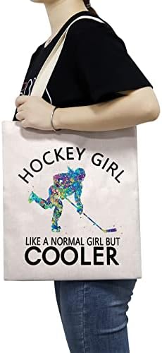 Tsotmo Hockey Sports Bag Bag Ice Hockey Gift Girls Hockey Designs Menina de hóquei como uma garota normal, mas uma bolsa