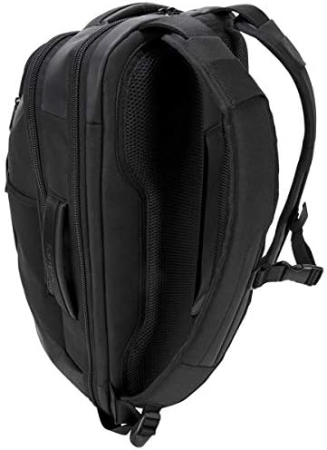 Targus Balance EcoSmart Travel e laptop de ponto de verificação Backpack feito de material reciclado resistente ao clima e sem PVC, proteção contra suspensão para laptop de 15,6 polegadas, preto