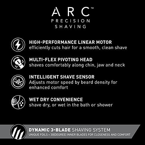 Panasonic Arc3 Razor elétrico para homens com aparador pop-up, barbeador elétrico de 3 lâminas molhadas com sensor de barbear inteligente e 12D Cabeça de articulação flexível-ES-LT67-A