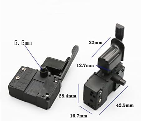 Botão do interruptor do interruptor de gooffy AC 250V/6A Bloqueio em controle de velocidade ajustável CW/CCW Switch para perfuração