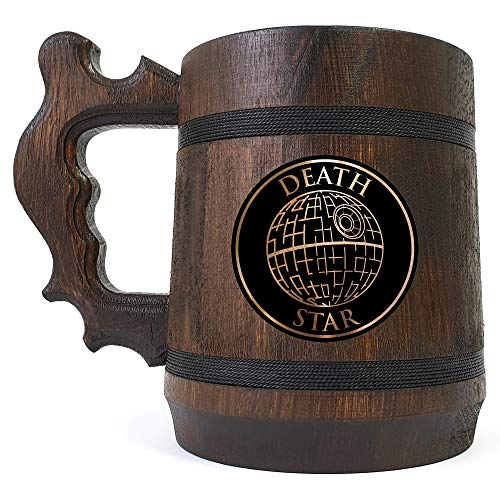 Death Star Wooden Beer Caneca, SW Great Great Great, caneca de madeira feita à mão