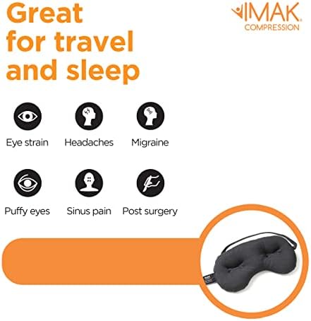 Brownmed Imak Eye Pillow - Máscara do sono com ergobeads para dor de cabeça, enxaqueca, olhos inchados e alívio da dor na tensão