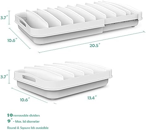 Everie Extendível Organizador da tampa de contêineres compatíveis com 12 '' de gabinetes profundos, 13,4 - 20,5 Comprimento