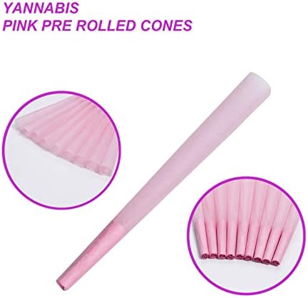 Yannabis Cones pré -enrolados | 40 cones | Documentos de rolamento de cones king size | Papel de cigarro de 110 mm com dicas, vegan