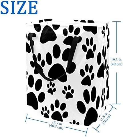 Pata de cachorro preto e branco impressões de impressão de lavanderia dobra
